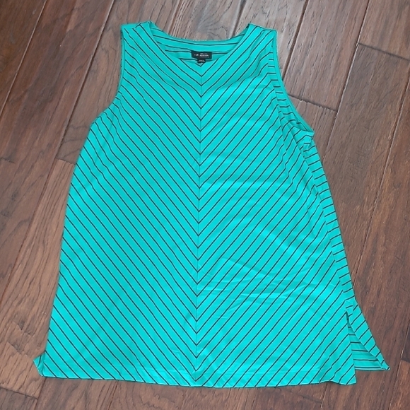 J. Jill Tops - J. Jill Turquoise Striped Sleeveless Top/Tunic size Large